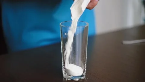 Baker measures the amount of flour for baking Video stock 143584772