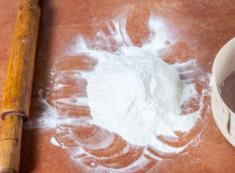 Baker prepared flour for baking Stock Photos