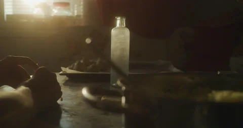 Baker prepares the cake using various ingredients Stock Footage 130574011