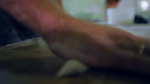 Baker Prepares Raw Bread For Baking 库存影片 89575684