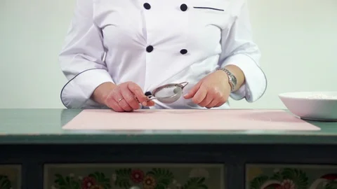 The baker is preparing for cooking Stock Footage 89880697