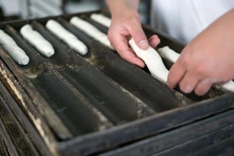 Baker Prepping Soft Roll Dough Stock Photos