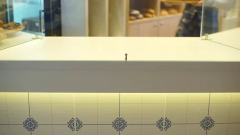 Baker puts the pies on the counter Stock Footage 74333472