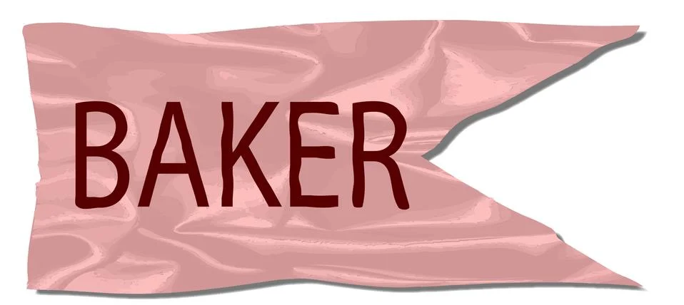 Baker Silk Flag Stock Illustration