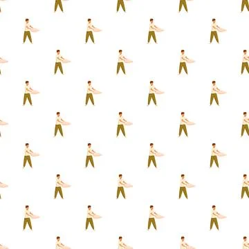 Baker stretching dough seamless pattern preparing food イラスト素材