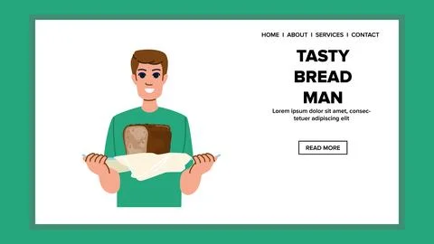 Baker tasty bread man vector 스톡 일러스트