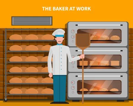 Baker at work concept Illustrazione stock