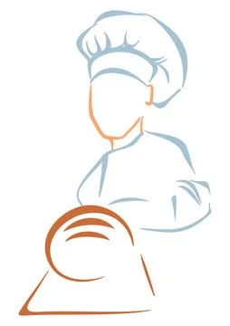 A baker at work Stock Illustration