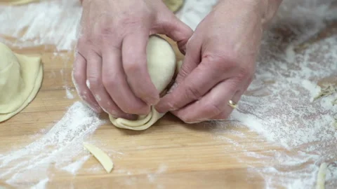 A baker working with dough Stock Footage 145145603