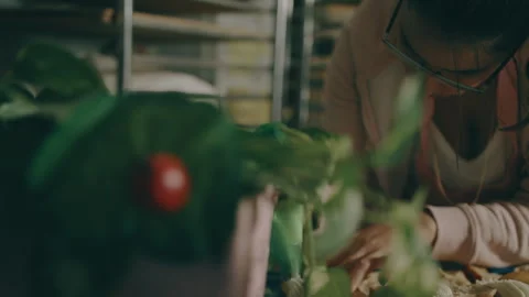 Baker working with hands moving shot Stock Footage 274649042