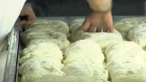 Baker Works the Bread 2 Stock Footage 92498788