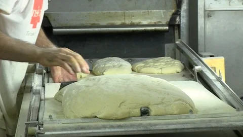 Baker Works the Bread 3 Stock Footage 92498808
