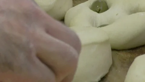 Baker Works the Bread Stock Footage 92498722
