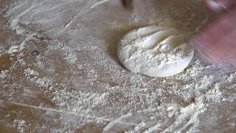 The Baker's Hands. Process The Dough For Wheat Bread. Rustic Style Vidéo 76506044