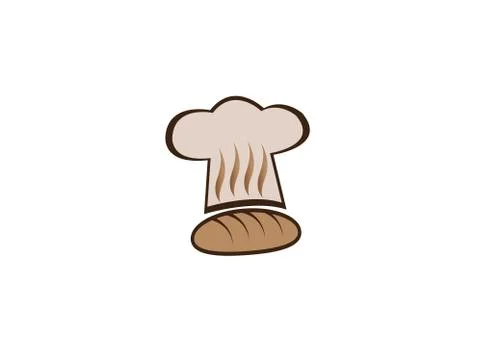Baker's hat and hot bread for logo design Stock Illustration