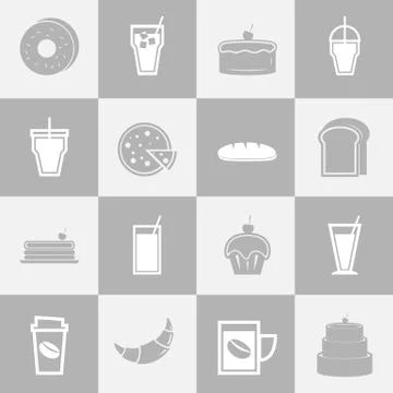 Bakery and drinks elements for coffee shop Illustrazione stock