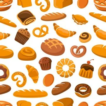 Bakery and pastry seamless pattern Stock Illustration