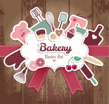 Bakery background. Stock Illustration