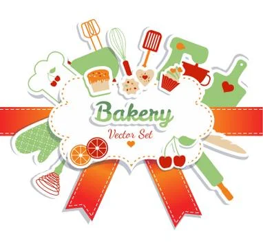 Bakery background. Illustrazione stock