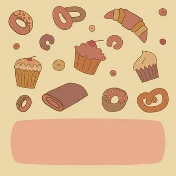 Bakery background with space for text. Stock Illustration