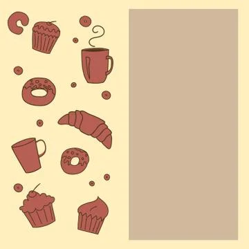 Bakery background with space for text. Stock Illustration