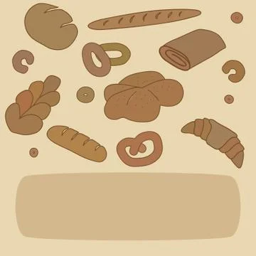 Bakery background with space for text. Stock Illustration