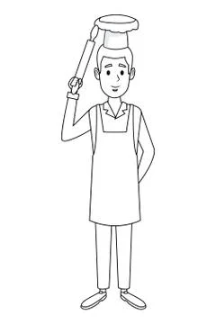 Bakery baker cartoon Stock Illustration