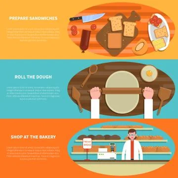 Bakery banner set Stock Illustration