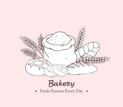 Bakery banner with a text Stock Illustration