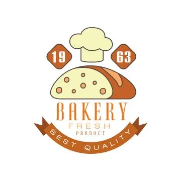 Bakery best quality, estd 1963 logo template, bread shop badge retro food label Stock Illustration