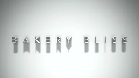 Bakery bliss 3D title animation with shadows on a white background Stock Footage 298006049
