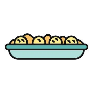 Bakery bowl with buns vector icon illustration Stockillustratie