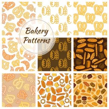 Bakery bread and grain seamless pattern Illustrazione stock