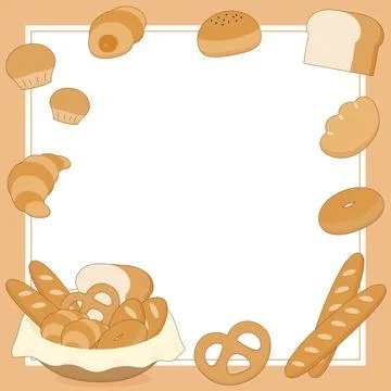 Bakery bread basket frame 1 Stock Illustration