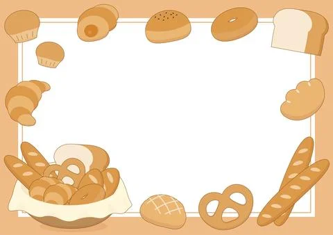 Bakery bread basket frame 2 Stock Illustration