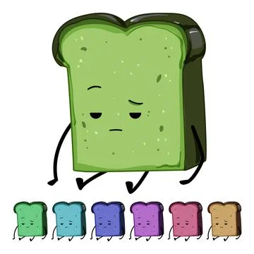 Bakery bread character cartoon vector graphic Stock Illustration