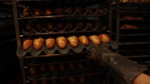 Bakery, bread, flour Stock Footage 45448557