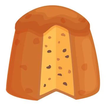 Bakery bread icon cartoon vector. Panettone cake Stock Illustration