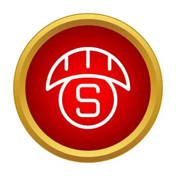 Bakery bread loaf with letter s icon Stock Illustration