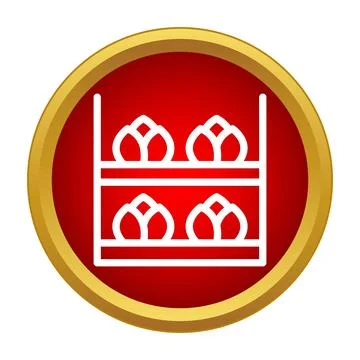 Bakery bread loafs on shelf icon design Stock Illustration
