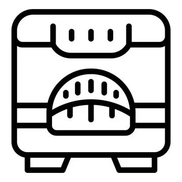 Bakery bread machine icon outline vector. Baking fresh loaf Stock Illustration