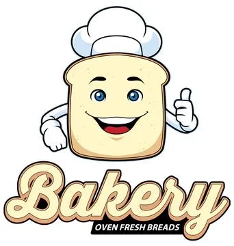 Bakery Bread Mascot Illustrazione stock