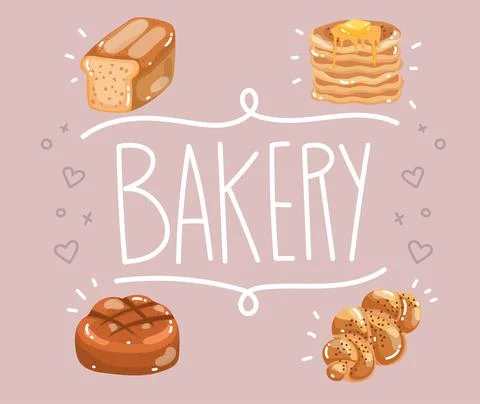 Bakery bread poster Illustrazione stock