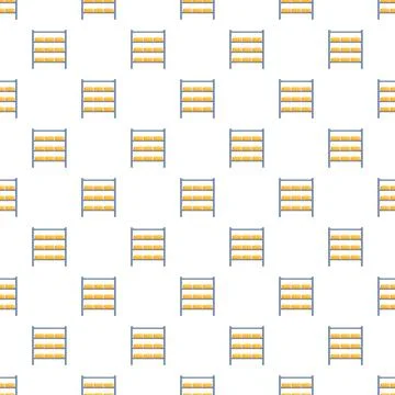 Bakery bread rack pattern with yellow loaves 스톡 일러스트