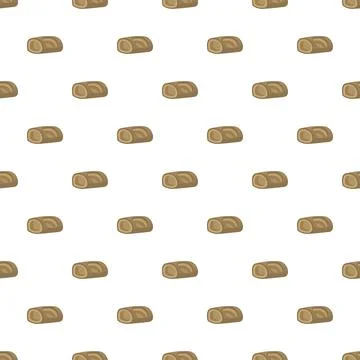 Bakery bread roll seamless pattern on white background Stock Illustration
