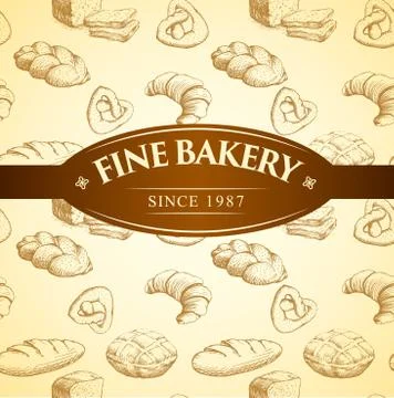 Bakery bread.  seamless background pattern. Illustrazione stock