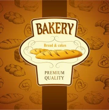 Bakery bread.  seamless background pattern. Stock Illustration