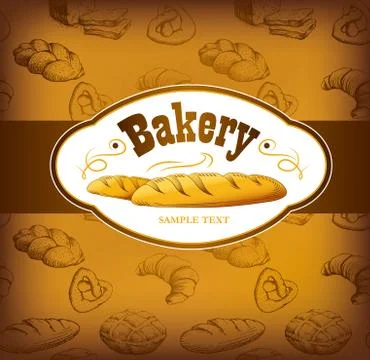 Bakery bread.  seamless background pattern. Stock Illustration