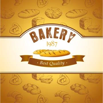 Bakery bread.  seamless background pattern. Illustrazione stock