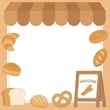 Bakery bread shop frame 1 Stock Illustration